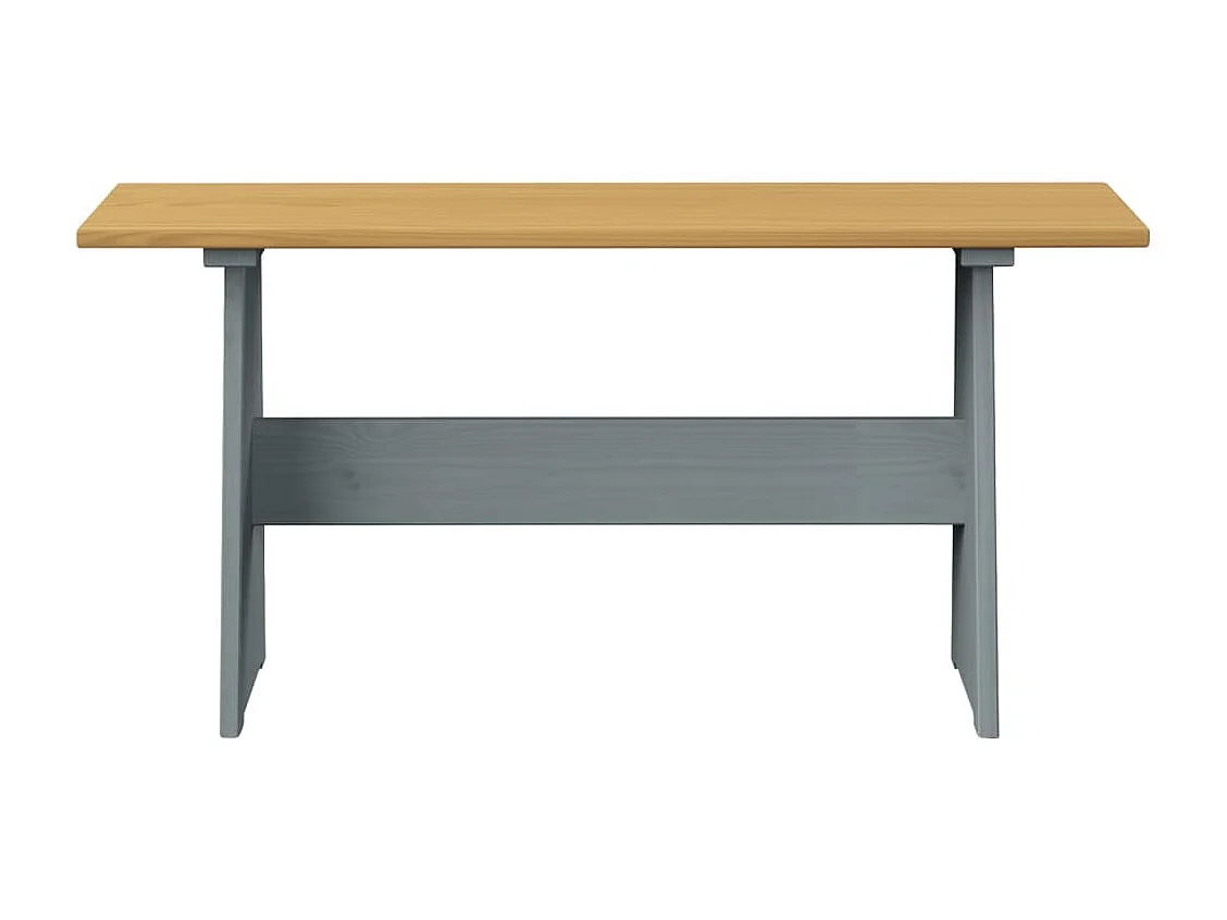 Table à manger avec banc Marron miel et gris Bois de pin solide