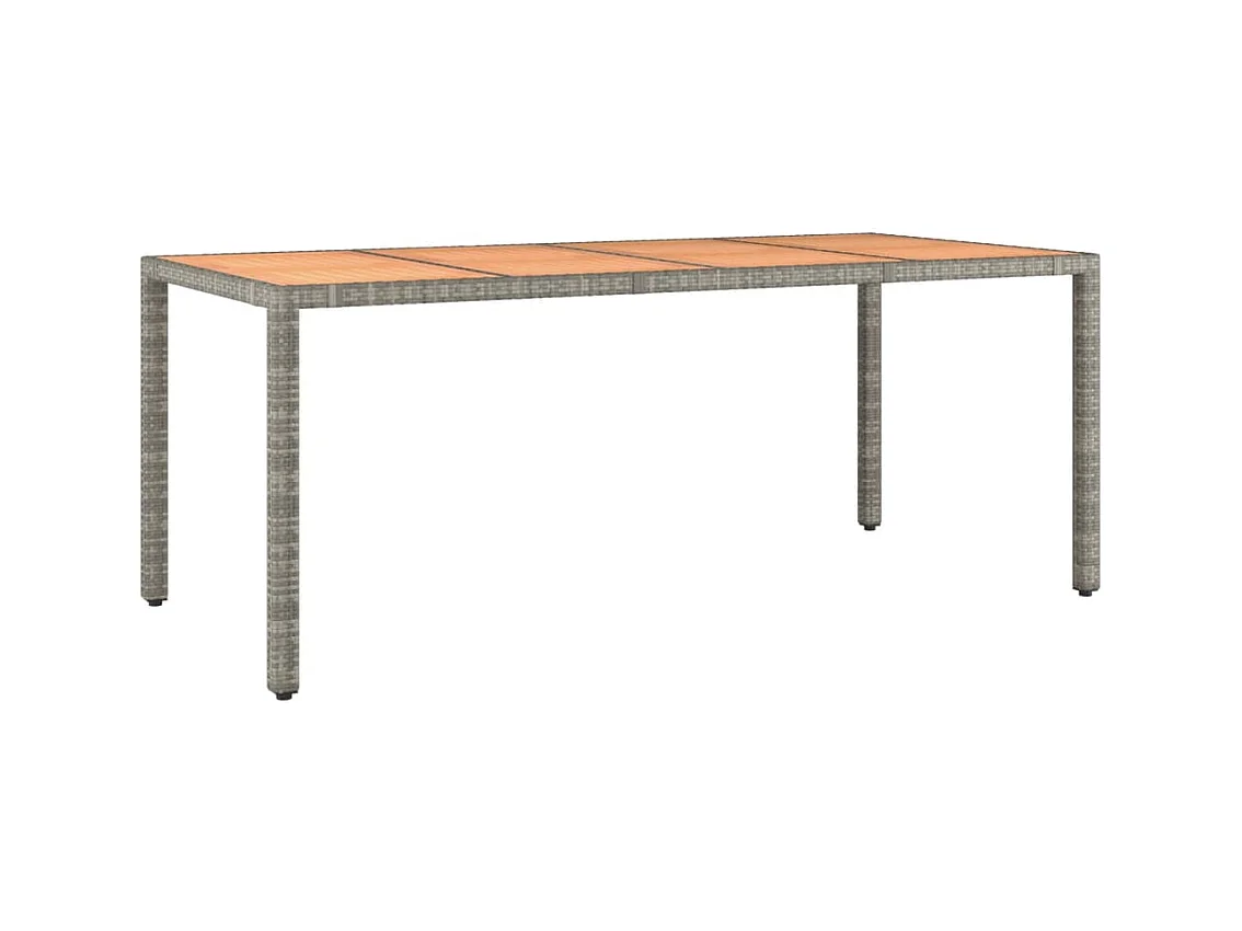 Table de jardin et dessus en bois Gris Résine tressée et acacia