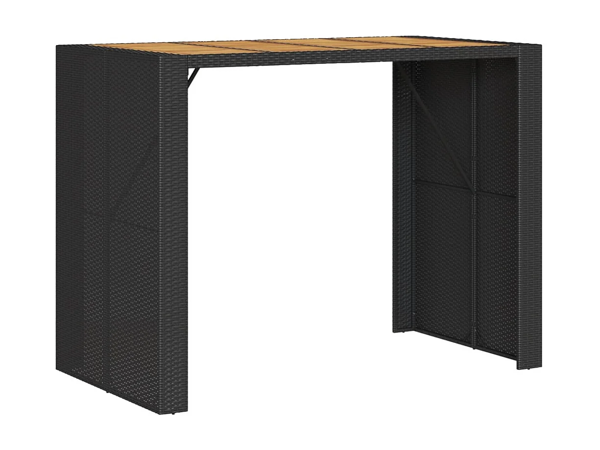 Table de jardin avec dessus en bois d'acacia noir 145x80x110
