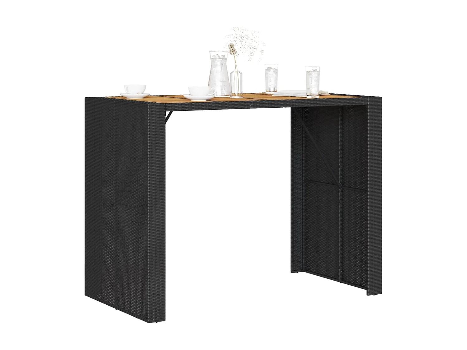 Table de jardin avec dessus en bois d'acacia noir 145x80x110
