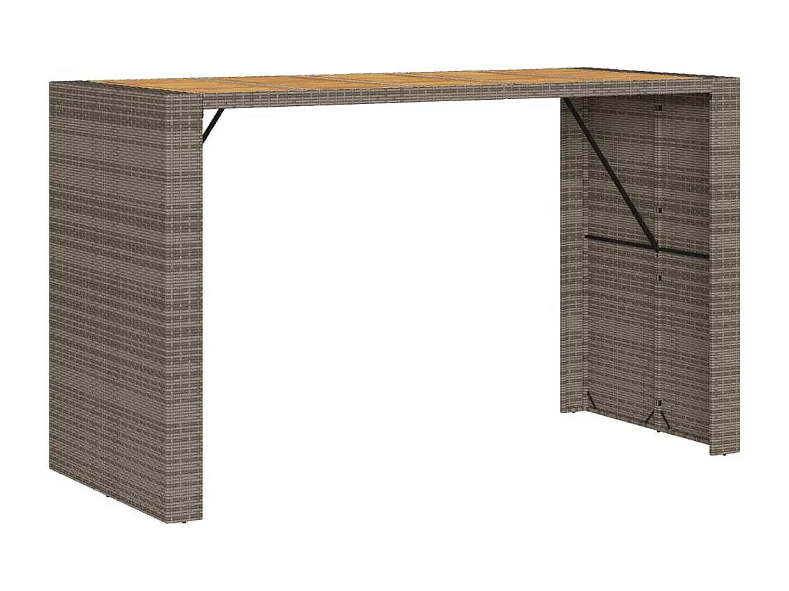 Table de jardin et dessus en bois d'acacia gris résine tressée