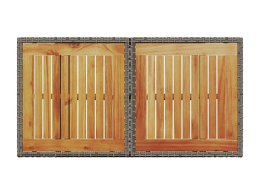 Table de jardin gris 100x55x73 résine tressée et bois acacia