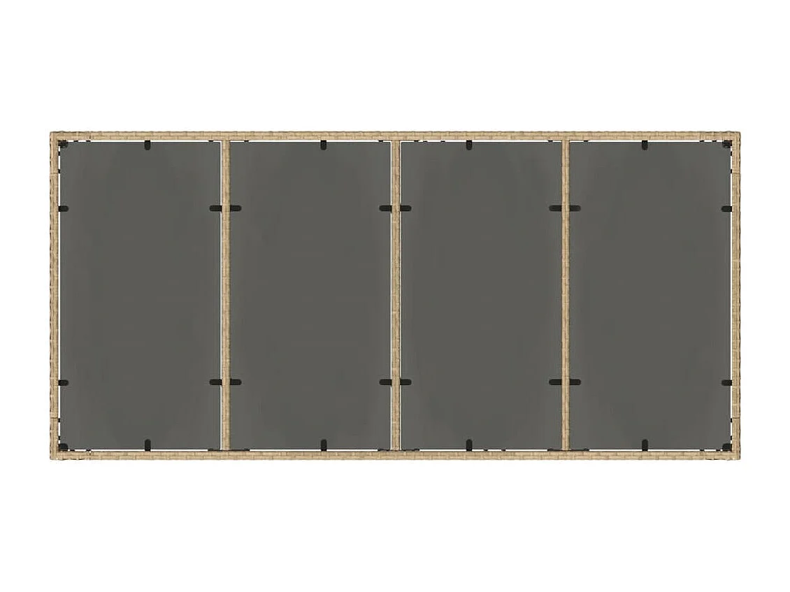 Table de jardin avec dessus en verre beige résine tressée