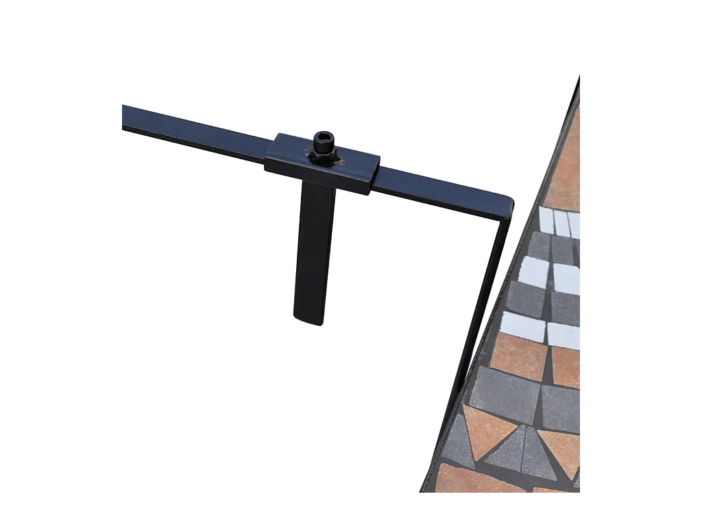 Table suspendue de balcon Terre cuite et blanc Mosaïque