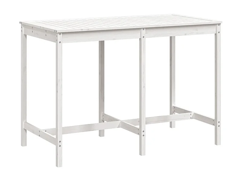 Table de jardin blanc 159,5x82,5x110 bois massif de pin