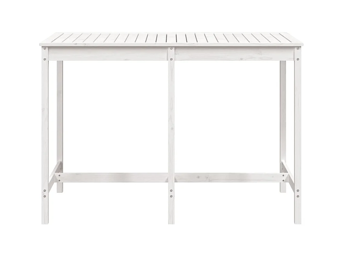 Table de jardin blanc 159,5x82,5x110 bois massif de pin