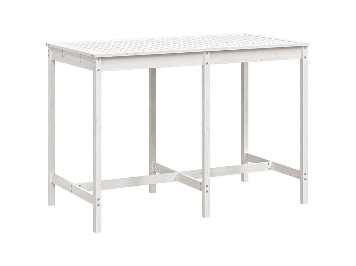Table de jardin blanc 159,5x82,5x110 bois massif de pin
