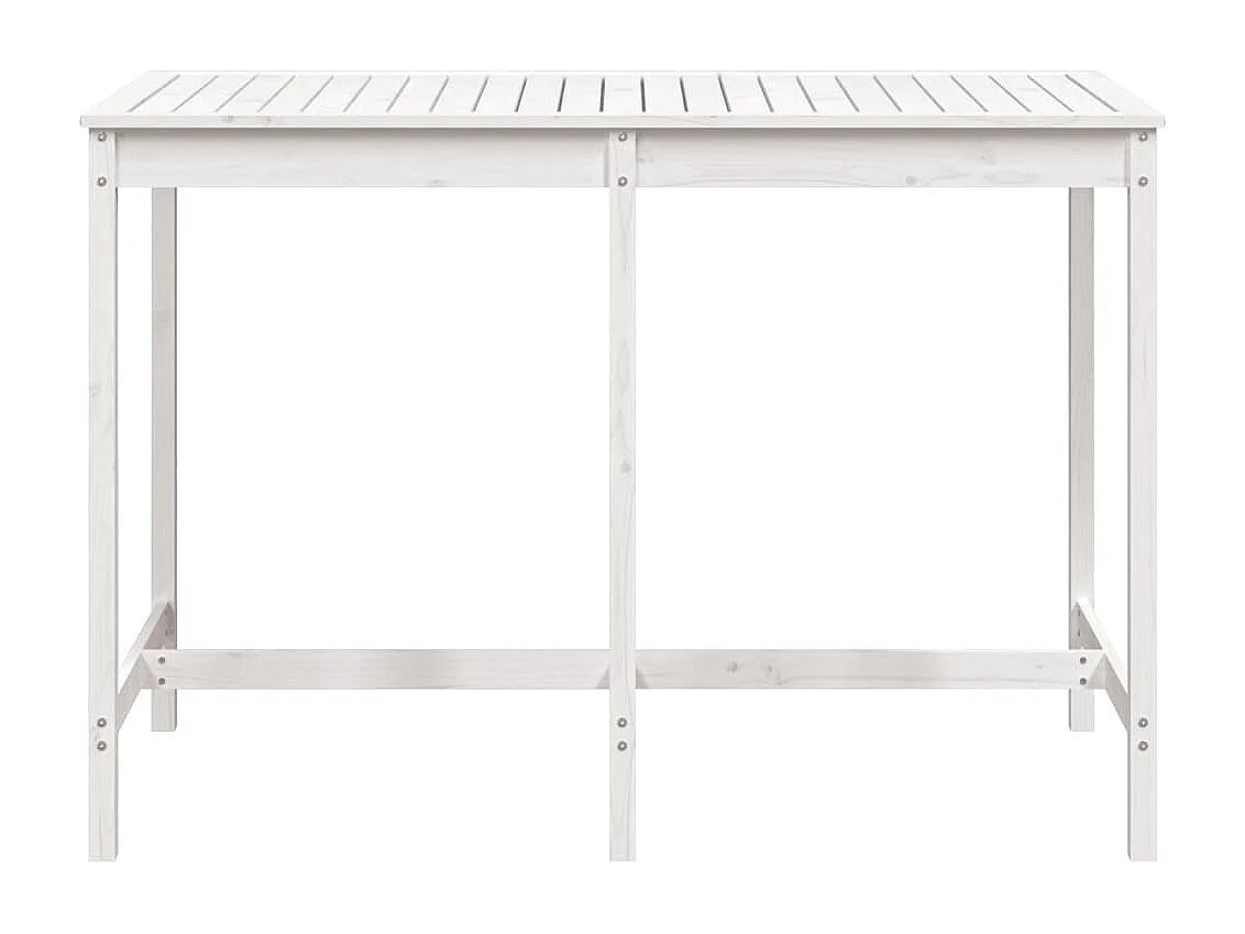 Table de jardin blanc 159,5x82,5x110 bois massif de pin