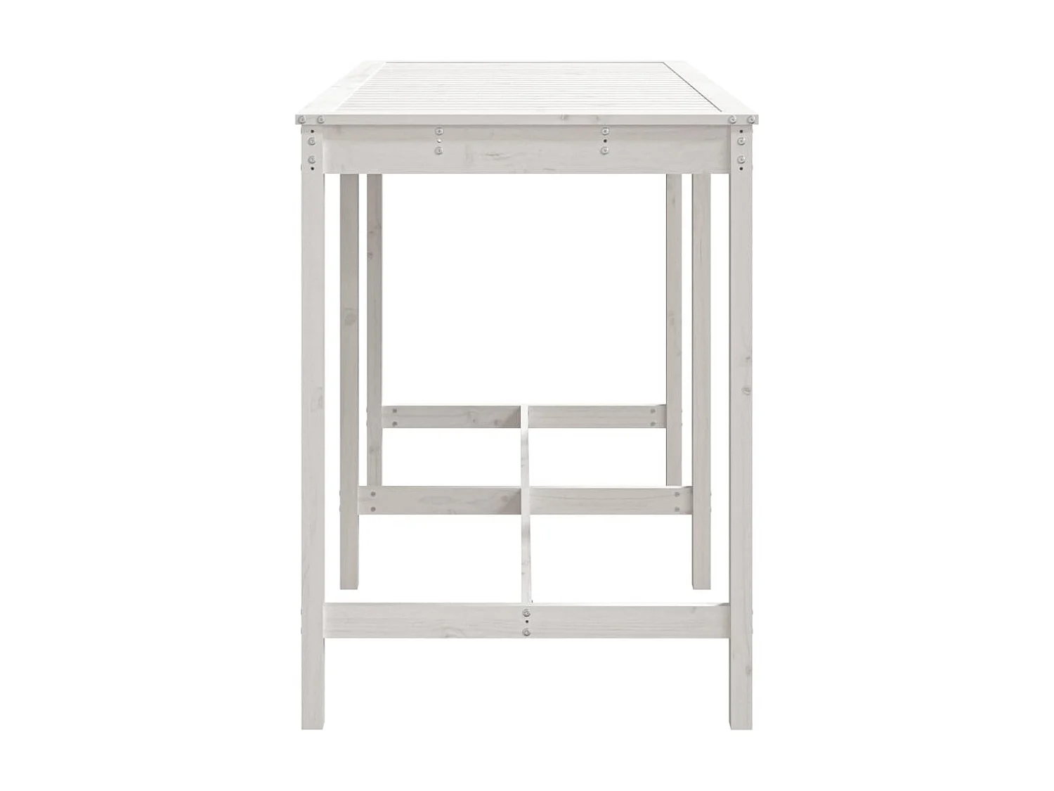 Table de jardin blanc 159,5x82,5x110 bois massif de pin