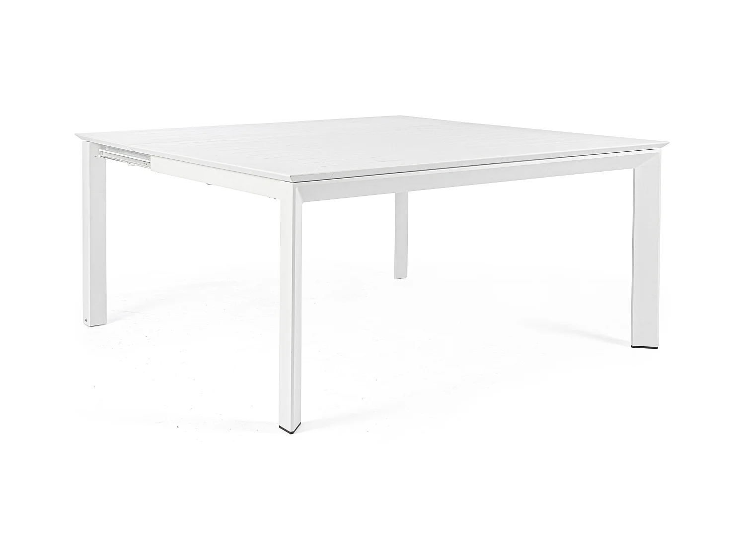 Table extensible de jardin carrée aluminium blanc Koni 110-160cm
