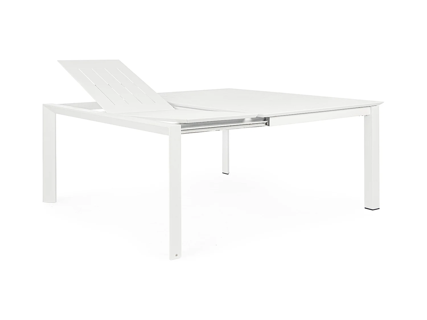 Table extensible de jardin carrée aluminium blanc Koni 110-160cm