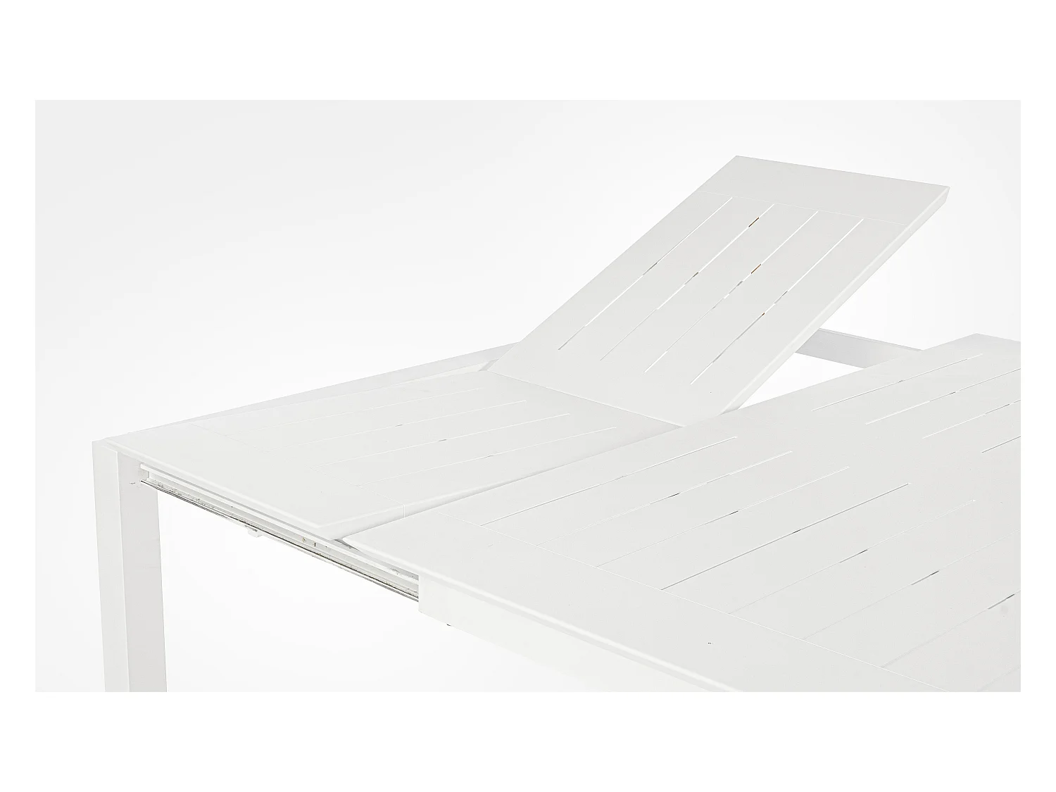 Table extensible de jardin carrée aluminium blanc Koni 110-160cm