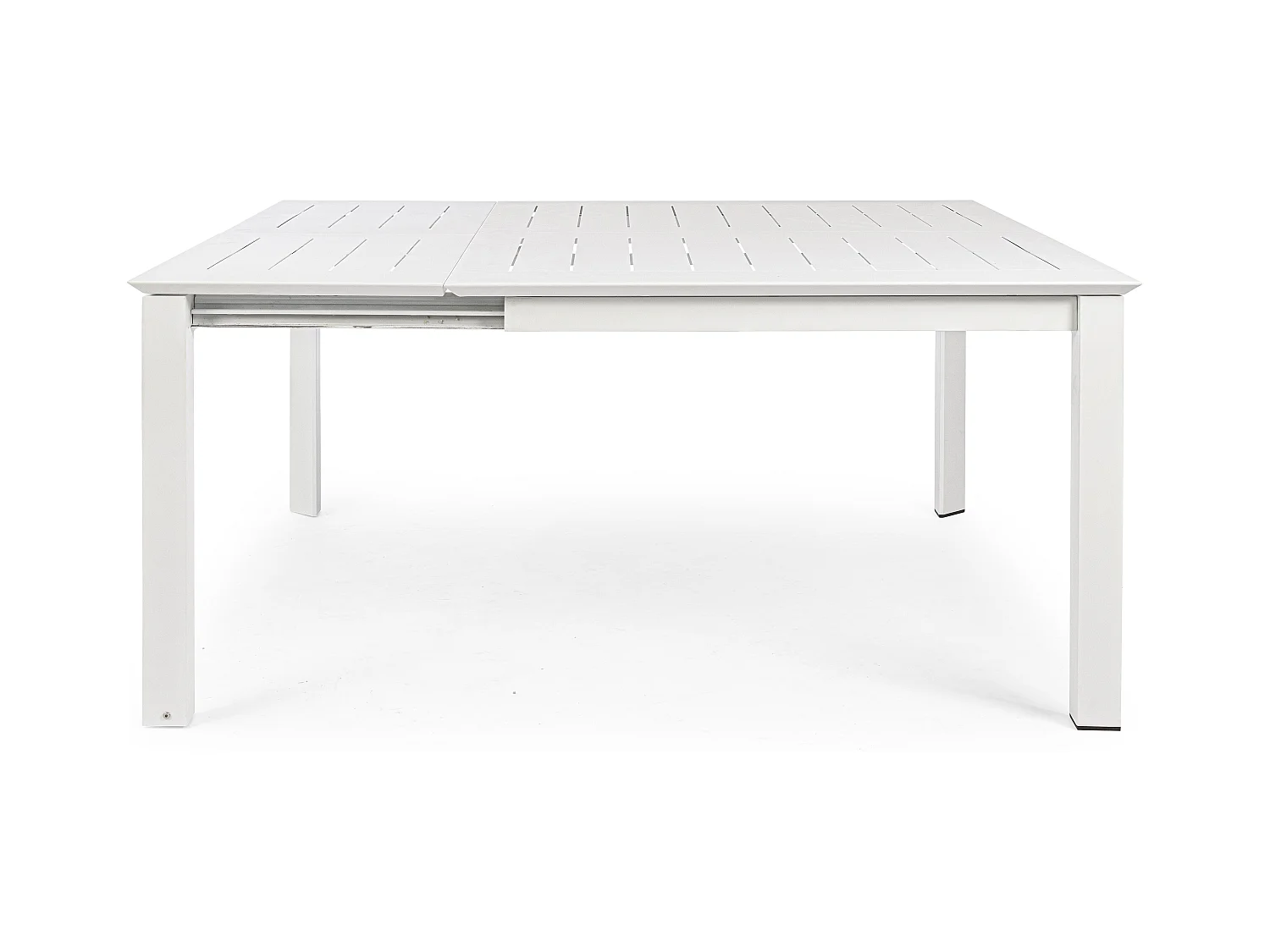 Table extensible de jardin carrée aluminium blanc Koni 110-160cm