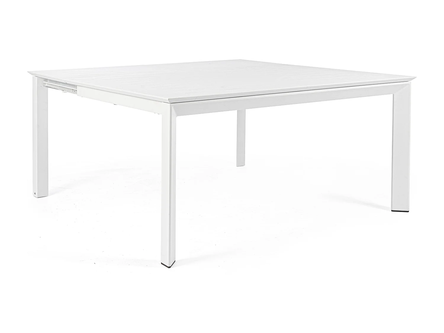Table extensible de jardin carrée aluminium blanc Koni 110-160cm