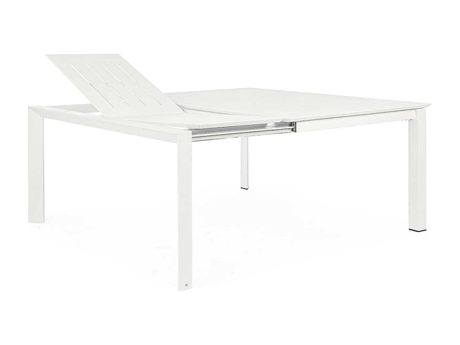 Table extensible de jardin carrée aluminium blanc Koni 110-160cm
