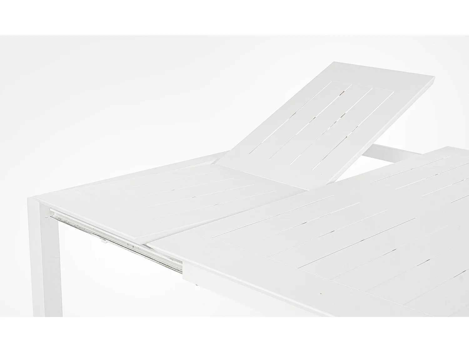 Table extensible de jardin carrée aluminium blanc Koni 110-160cm