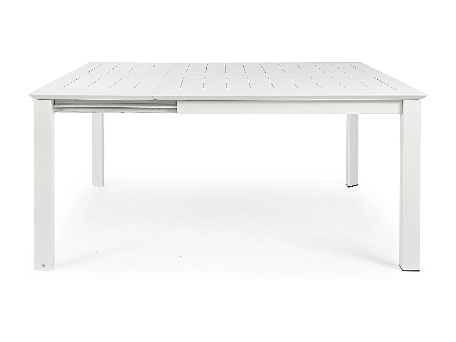 Table extensible de jardin carrée aluminium blanc Koni 110-160cm