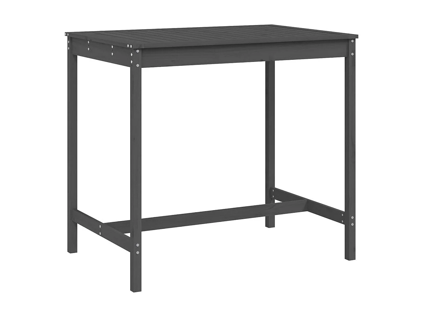 Table de jardin gris 121x82,5x110 bois massif de pin
