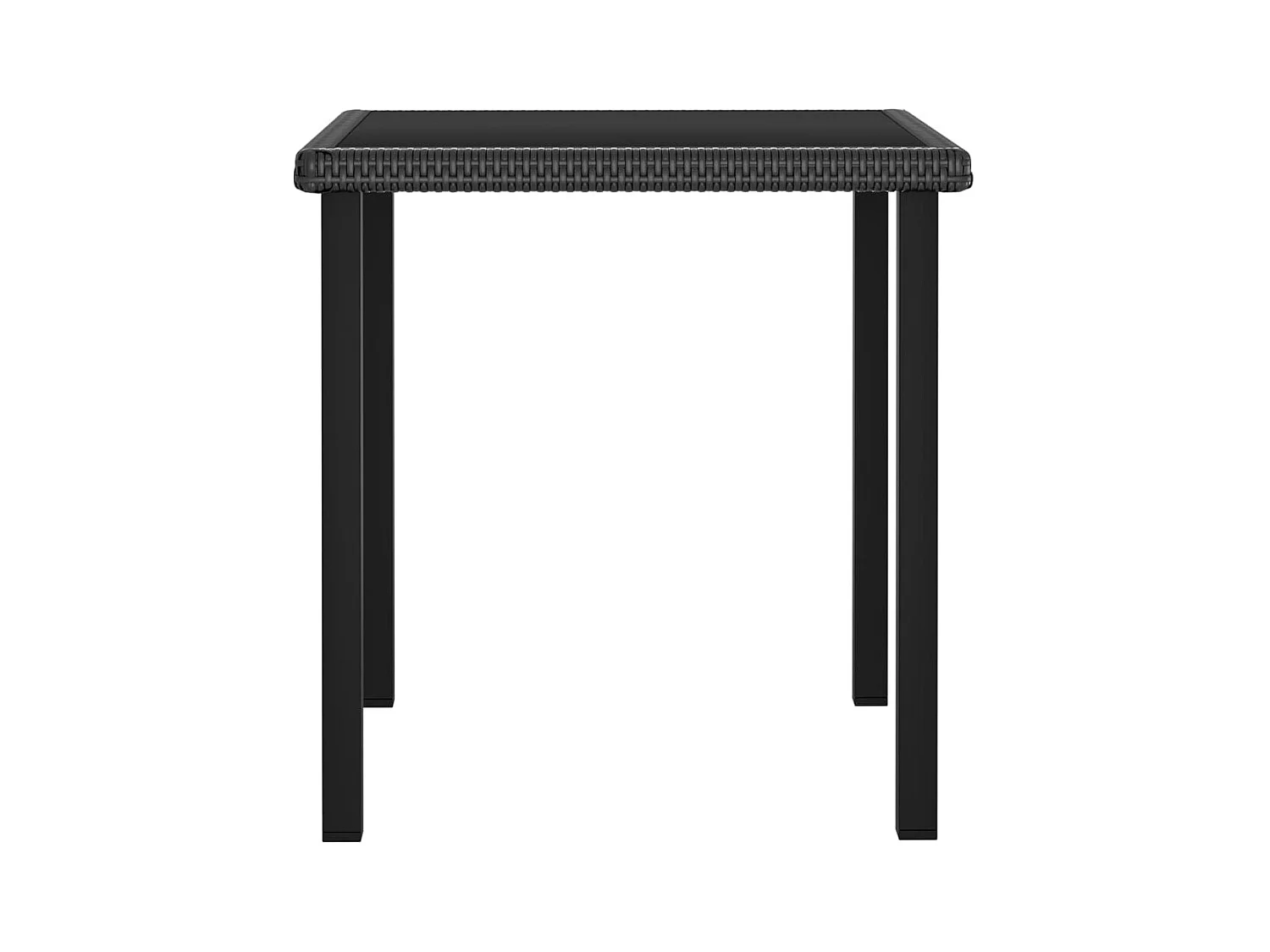 Table à dîner de jardin Noir 70x70x73 Résine tressée