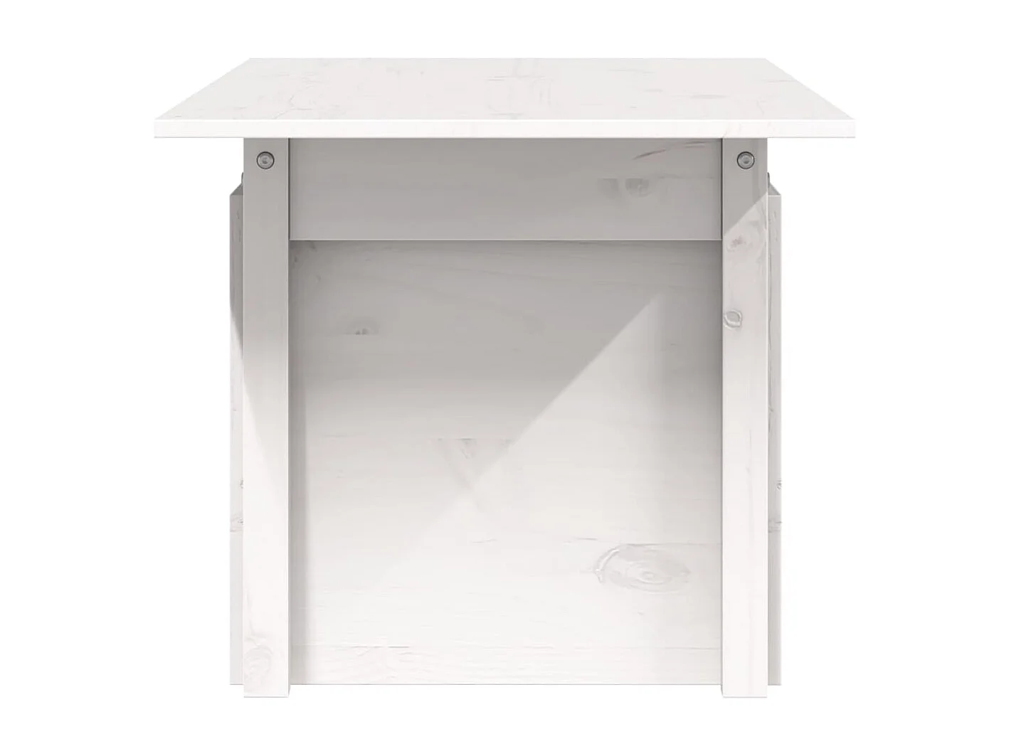 Table de jardin blanc 100x50x75 bois massif de pin