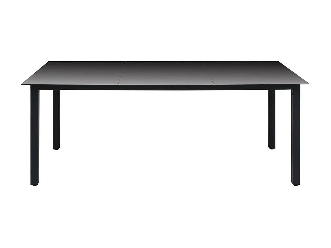 Table de jardin Noir 190 x 90x74 Aluminium et verre