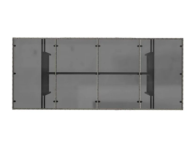 Table de jardin avec dessus en verre gris résine tressée