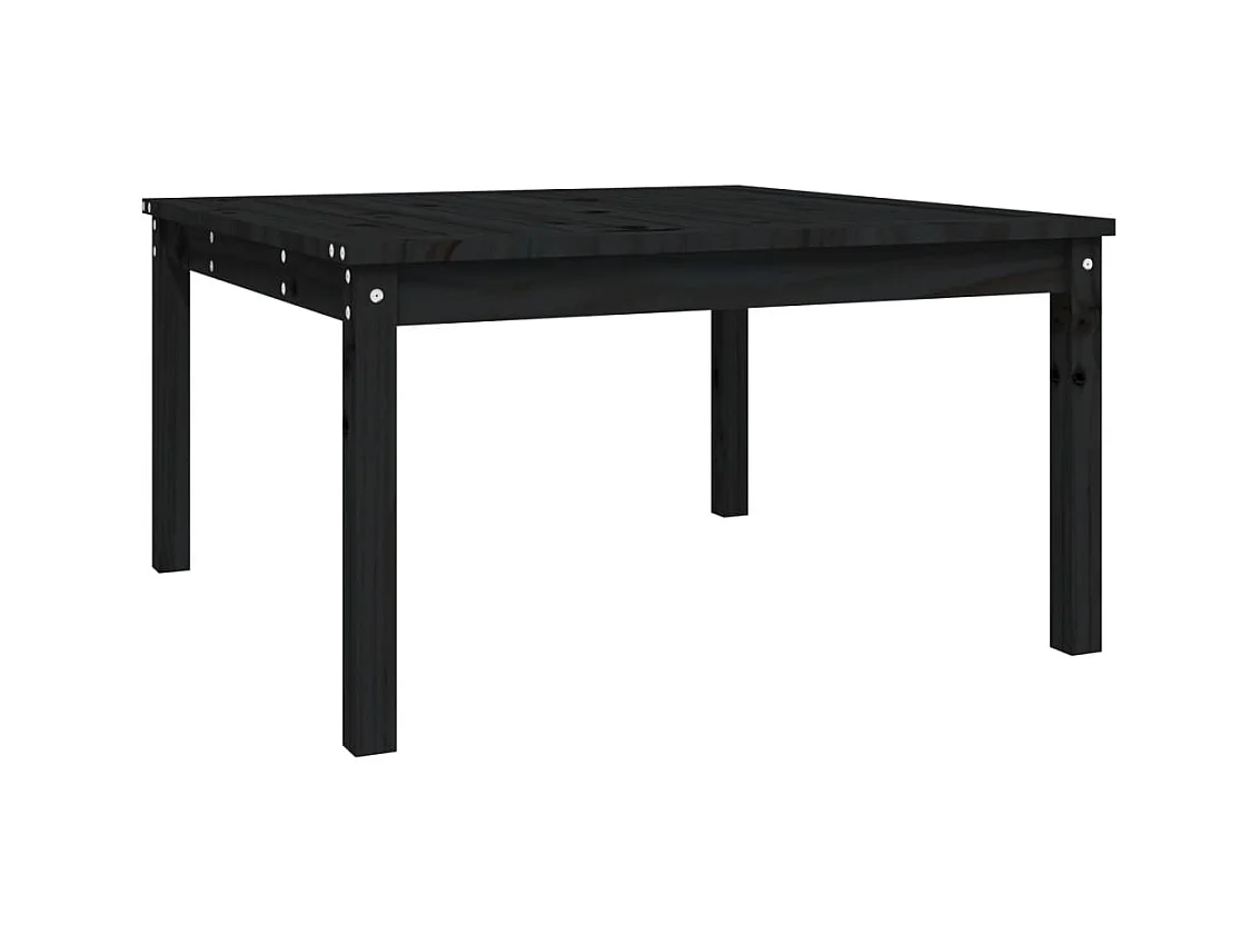 Table de jardin noir 82,5x82,5x45 bois massif de pin
