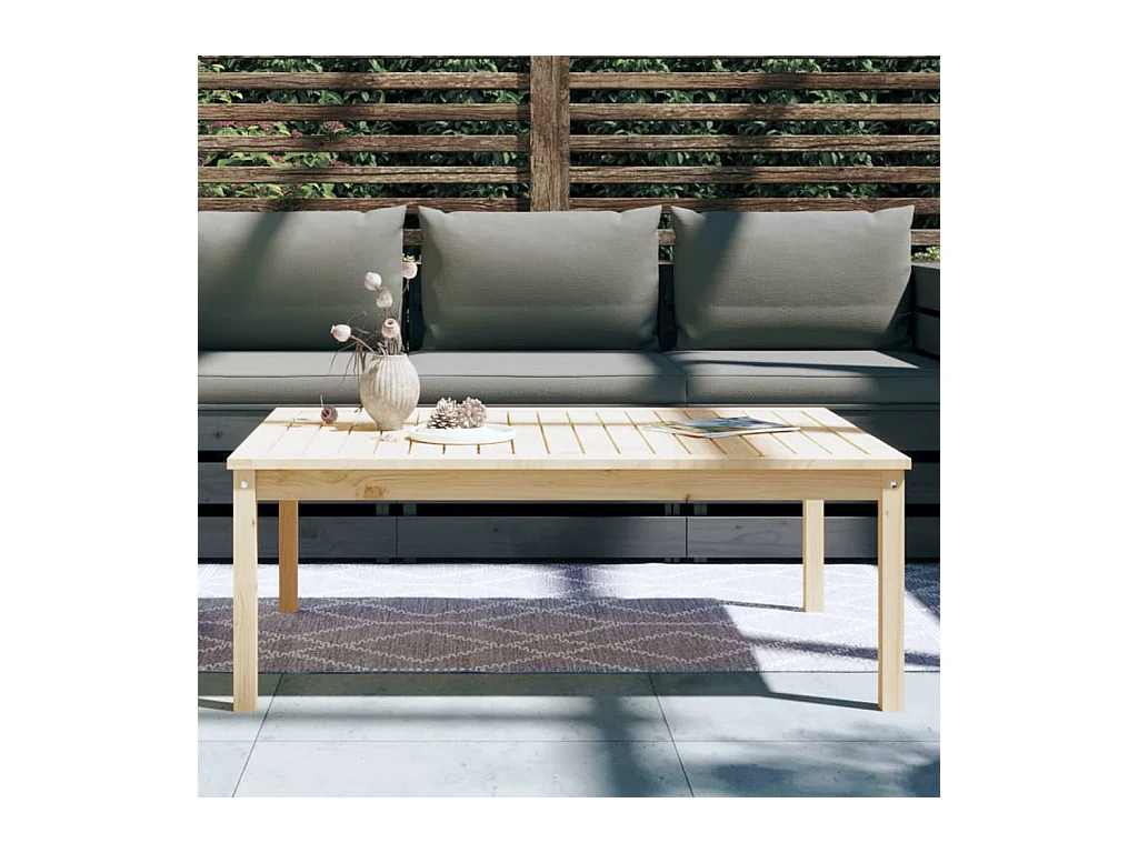 Table de jardin 121x82,5x45 bois massif de pin