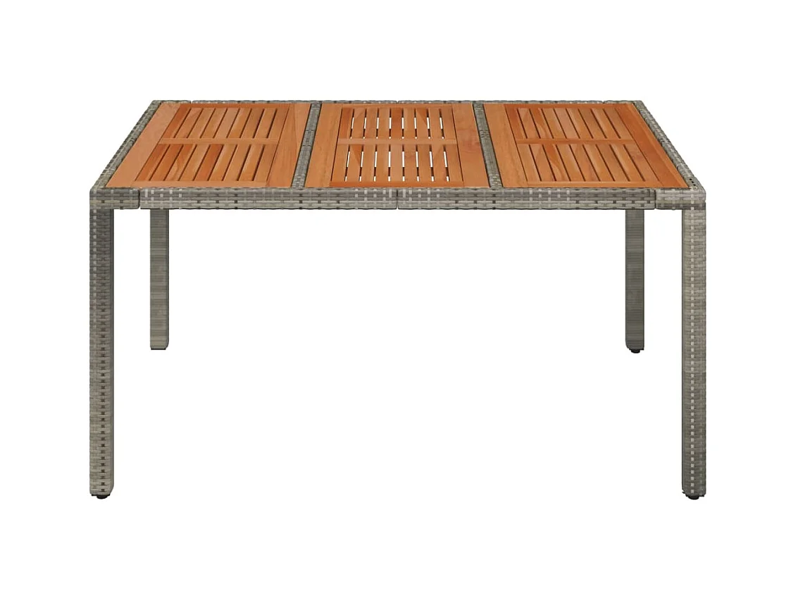 Table de jardin dessus en bois Gris 150x90x75 Résine tressée
