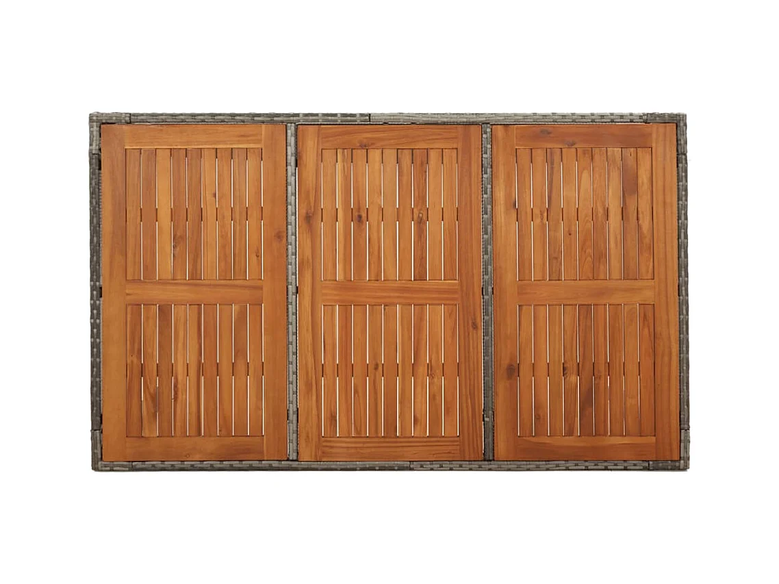 Table de jardin dessus en bois Gris 150x90x75 Résine tressée