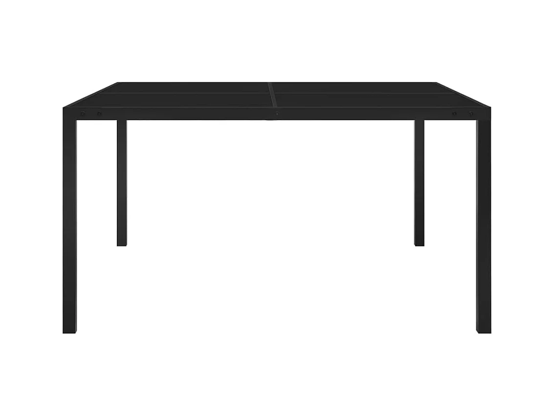 Table de jardin 130x130x72 Noir Acier et verre