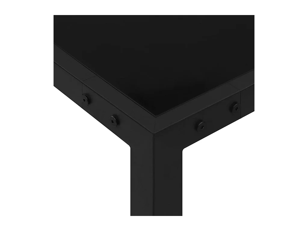 Table de jardin 130x130x72 Noir Acier et verre