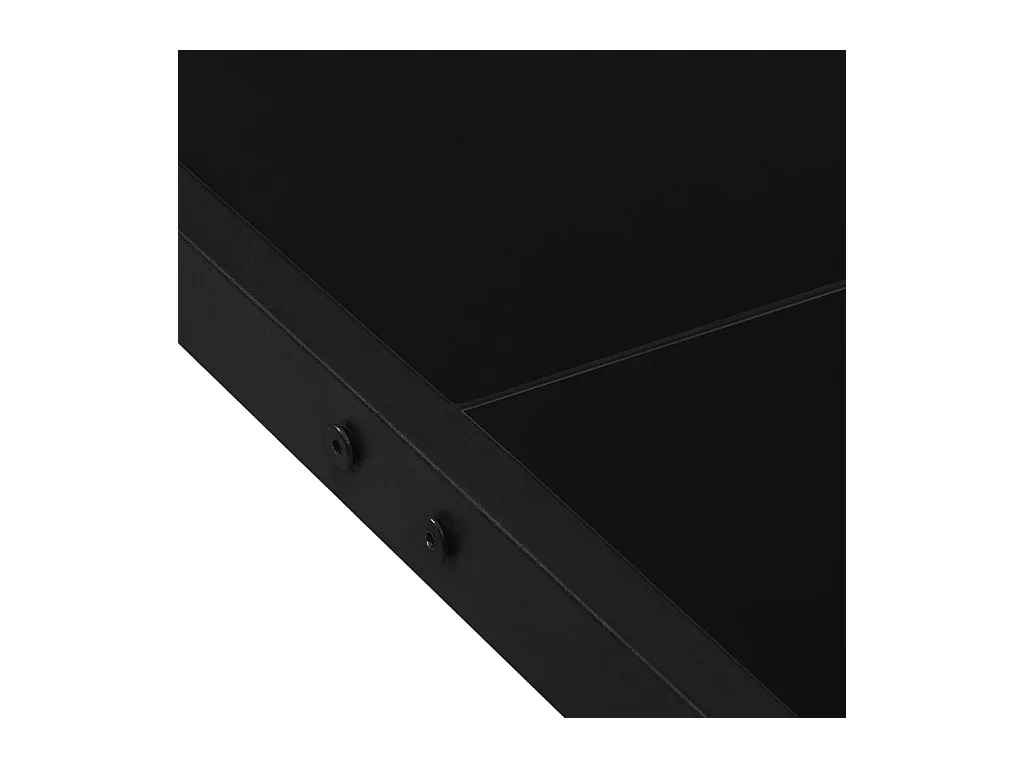 Table de jardin 130x130x72 Noir Acier et verre