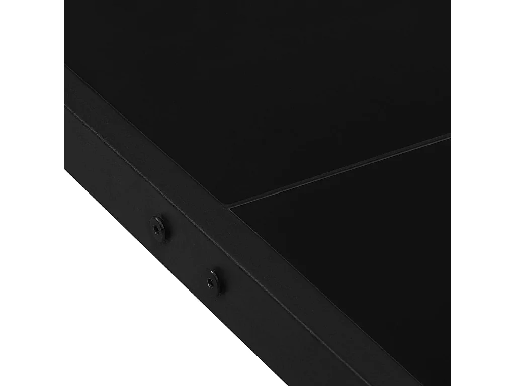 Table de jardin 130x130x72 Noir Acier et verre