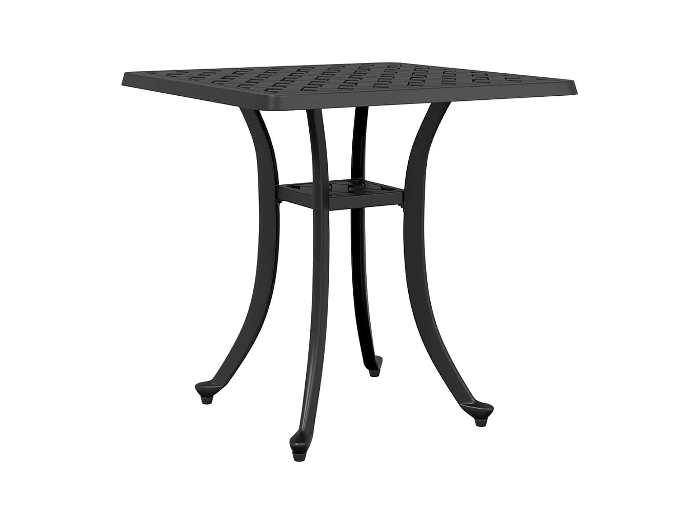 Table de jardin noir 53x53x53 aluminium coulé