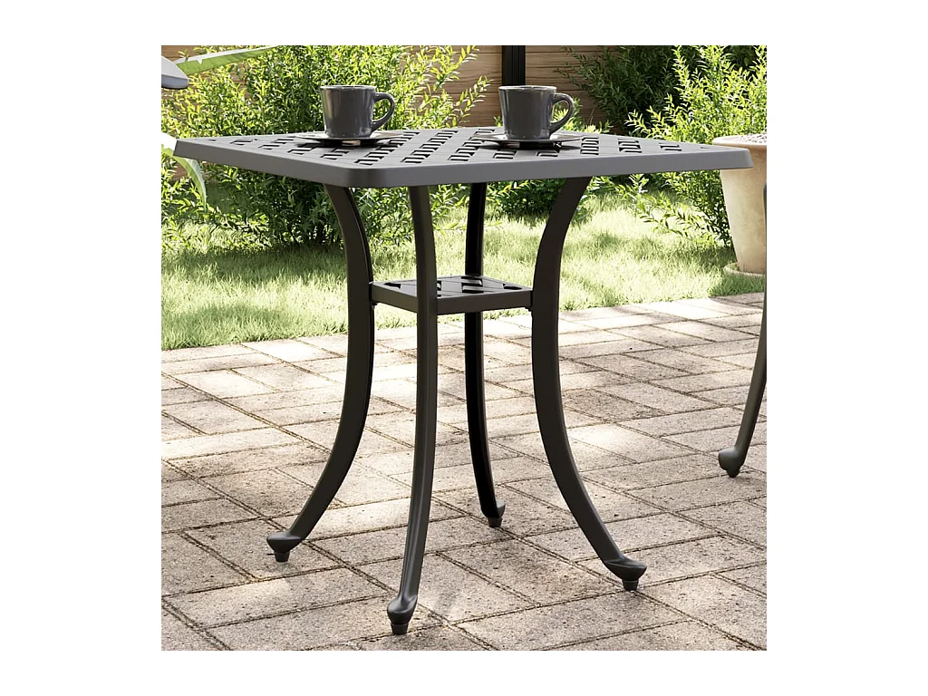 Table de jardin noir 53x53x53 aluminium coulé