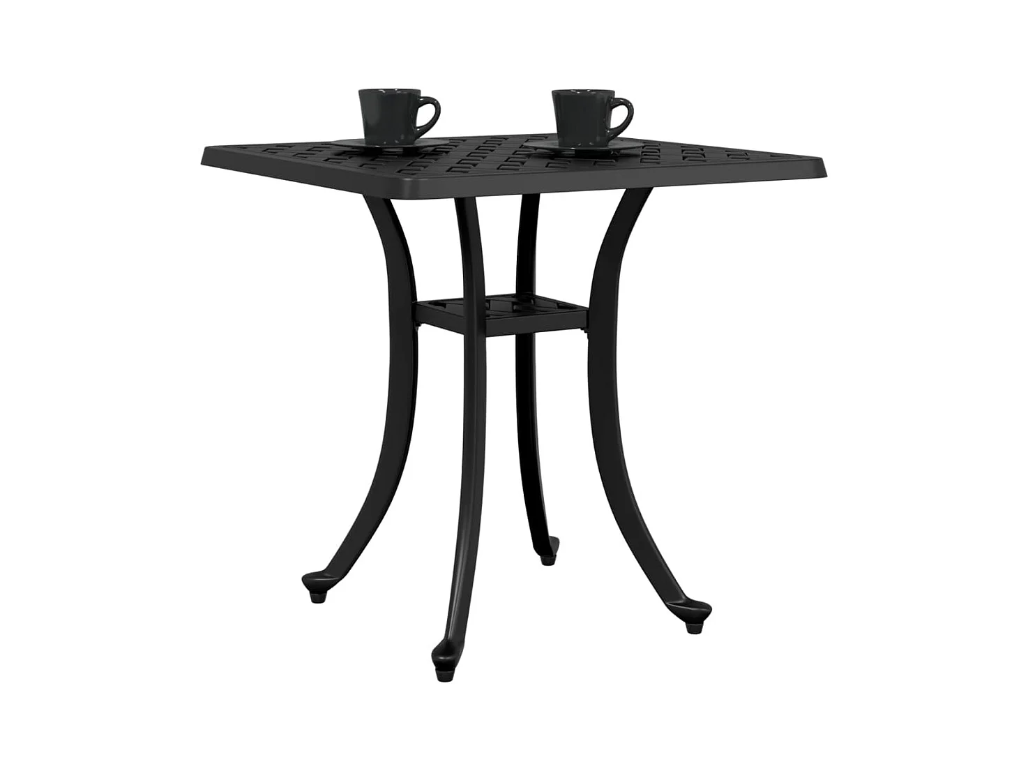 Table de jardin noir 53x53x53 aluminium coulé