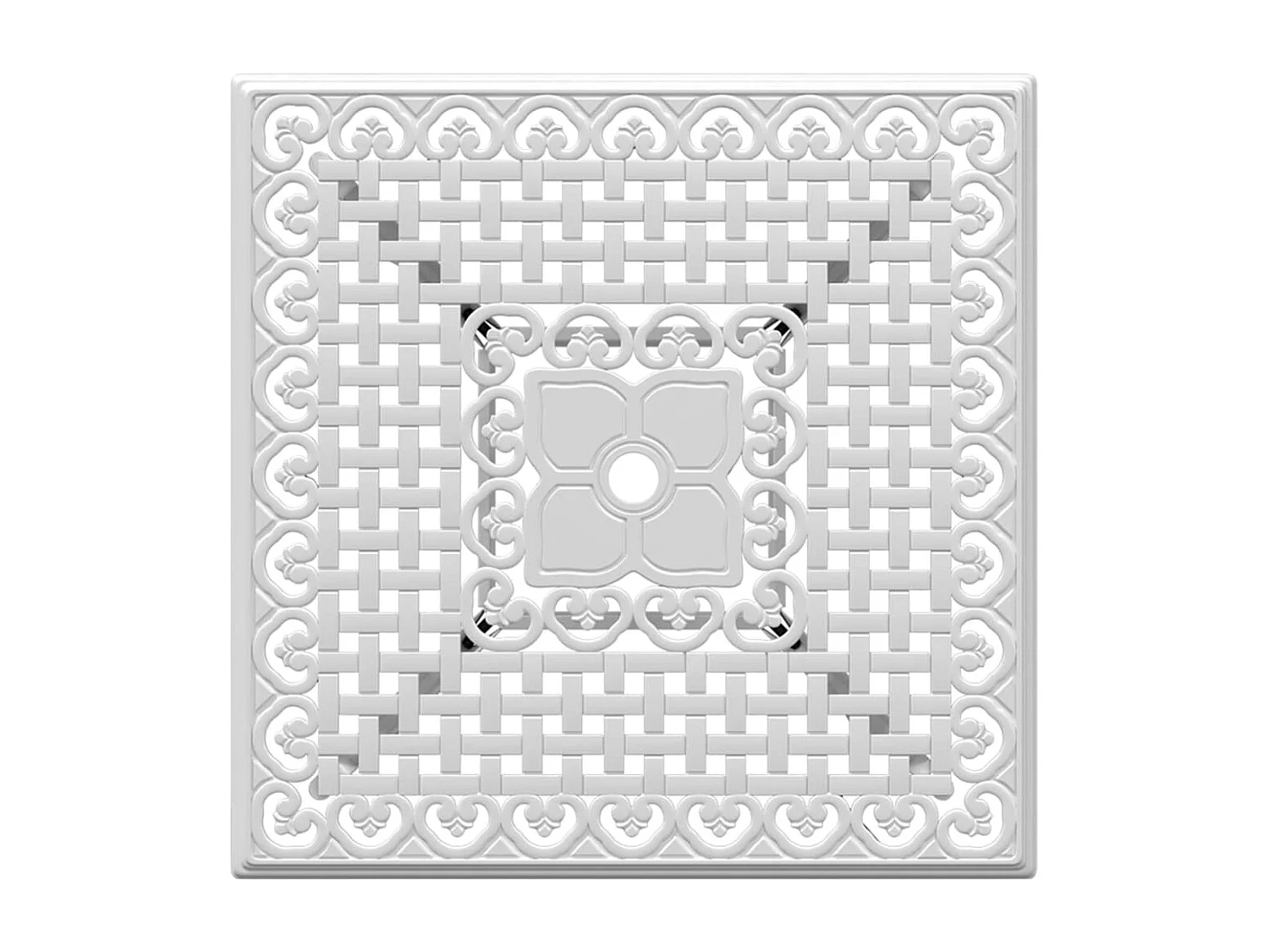 Table de jardin blanc 80x80x75 aluminium coulé