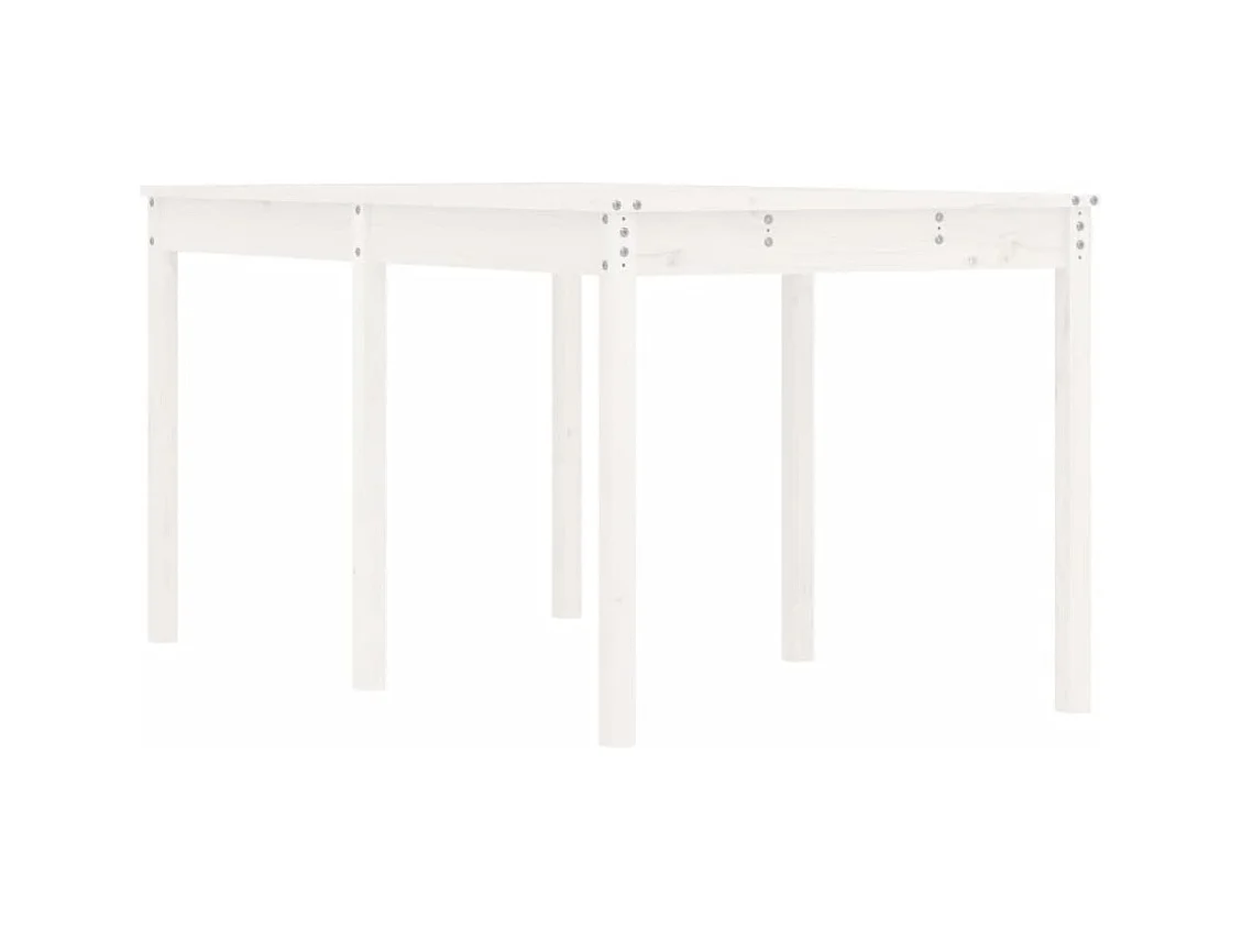 Table de jardin blanc 159,5x82,5x76 bois massif de pin