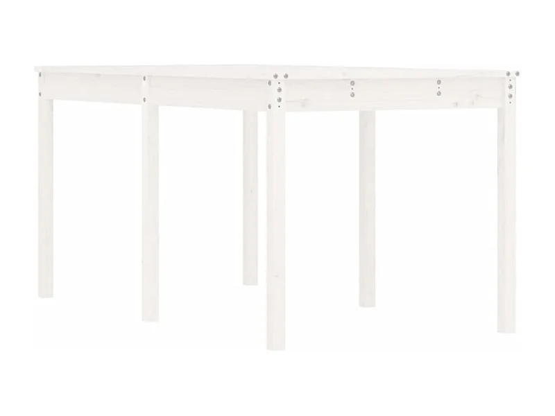 Table de jardin blanc 159,5x82,5x76 bois massif de pin