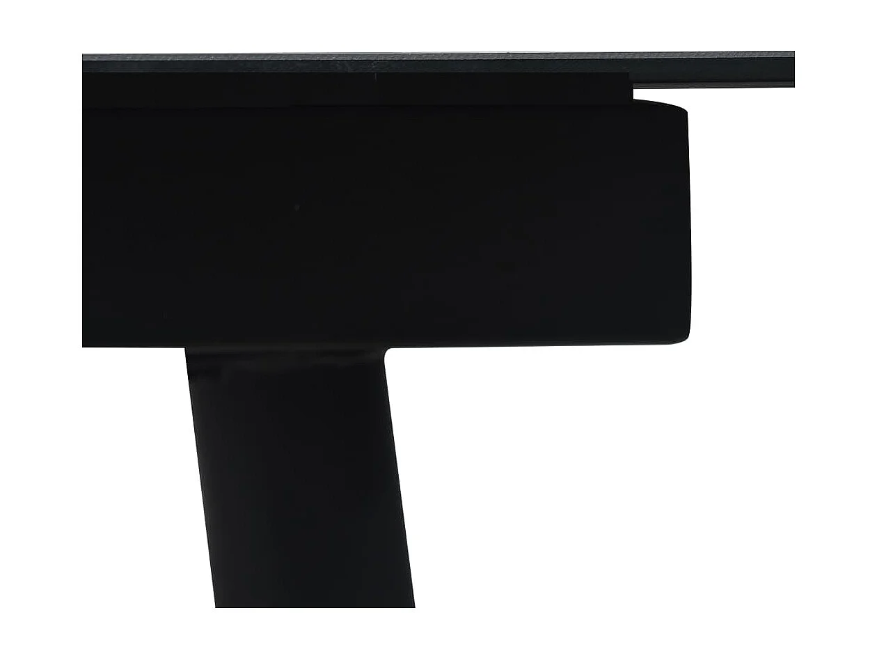 Table à dîner de jardin Noir 150x80x74 Acier et verre 3