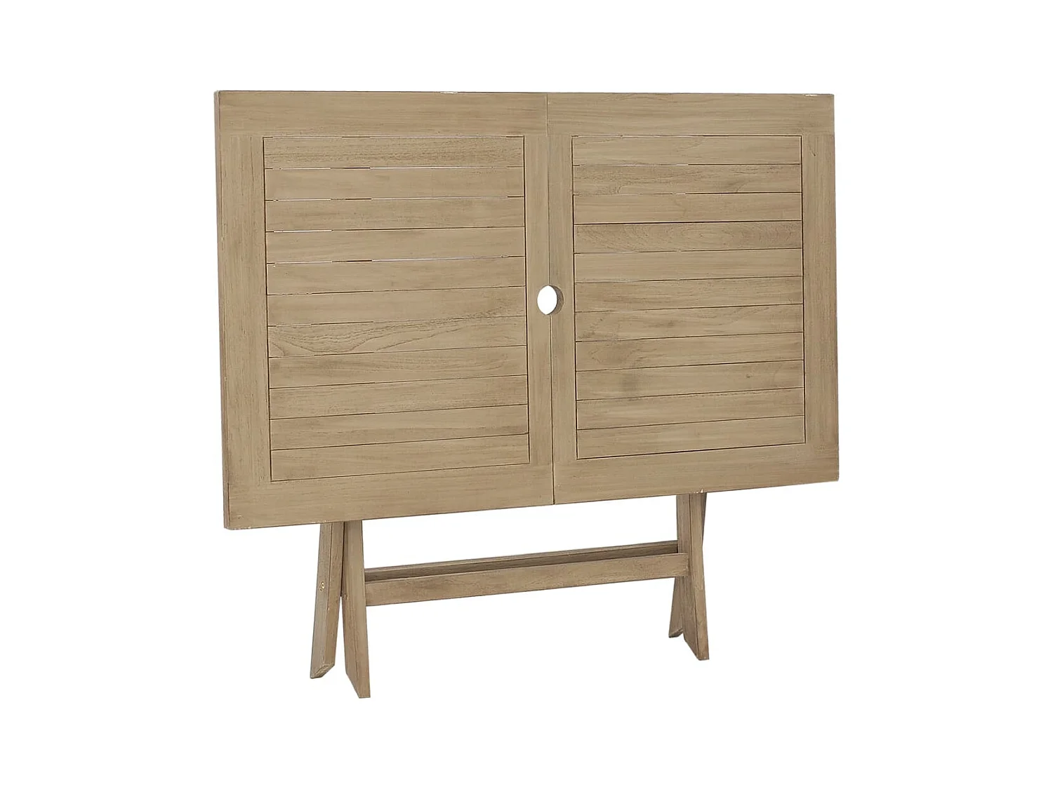 Table de jardin pliante gris 120x70x75 bois de teck solide