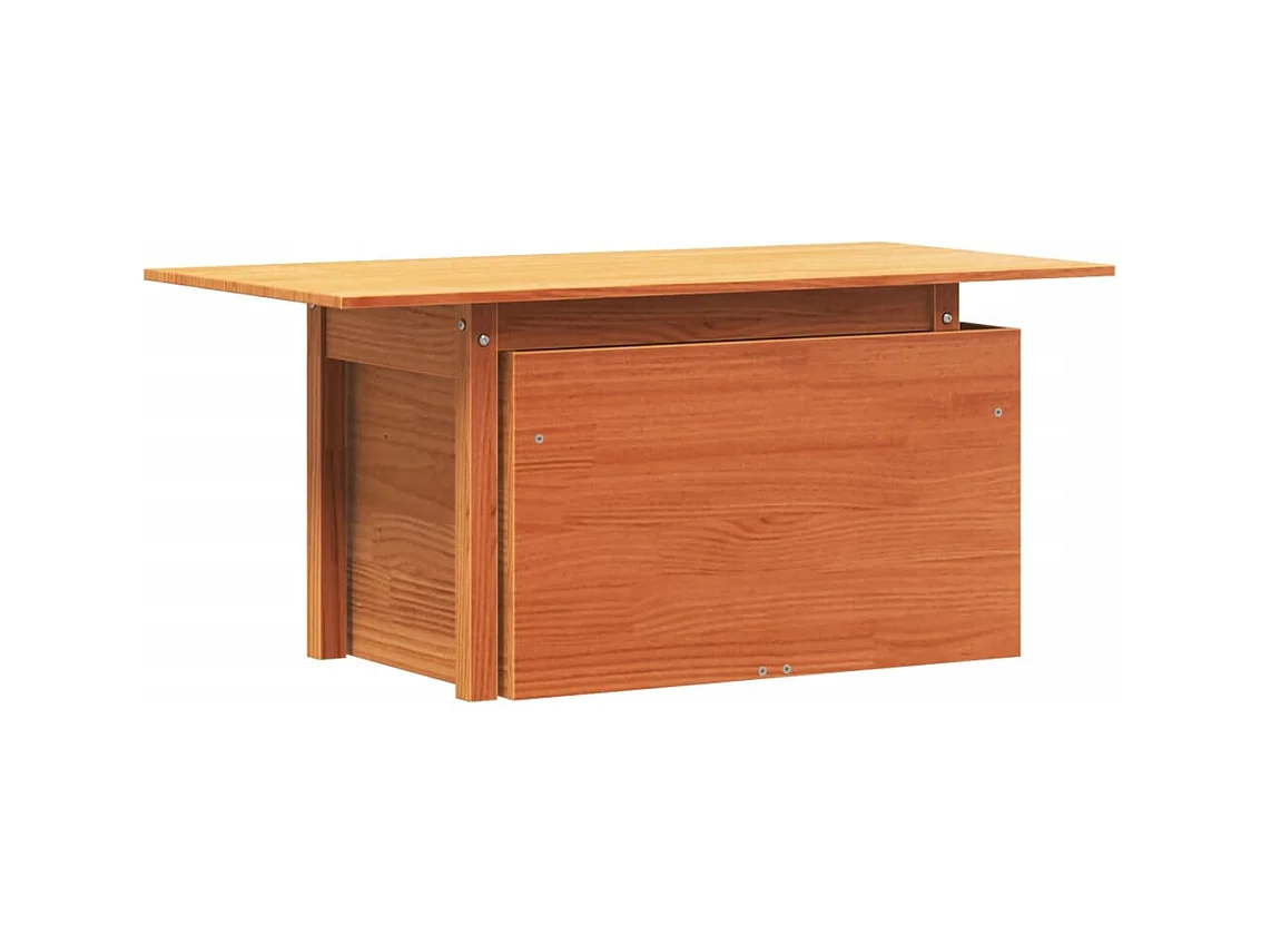 Table de jardin marron 100x50x75 bois massif de pin