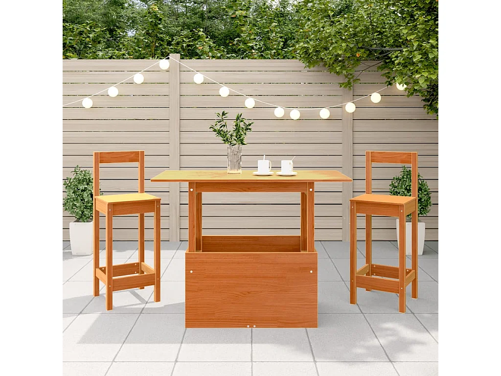 Table de jardin marron 100x50x75 bois massif de pin
