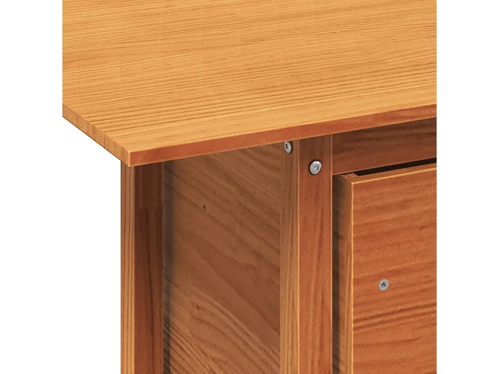 Table de jardin marron 100x50x75 bois massif de pin