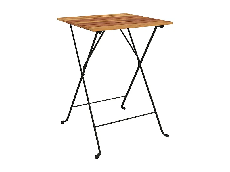 Table de bistro pliante 55x54x71 Bois de teck solide et acier