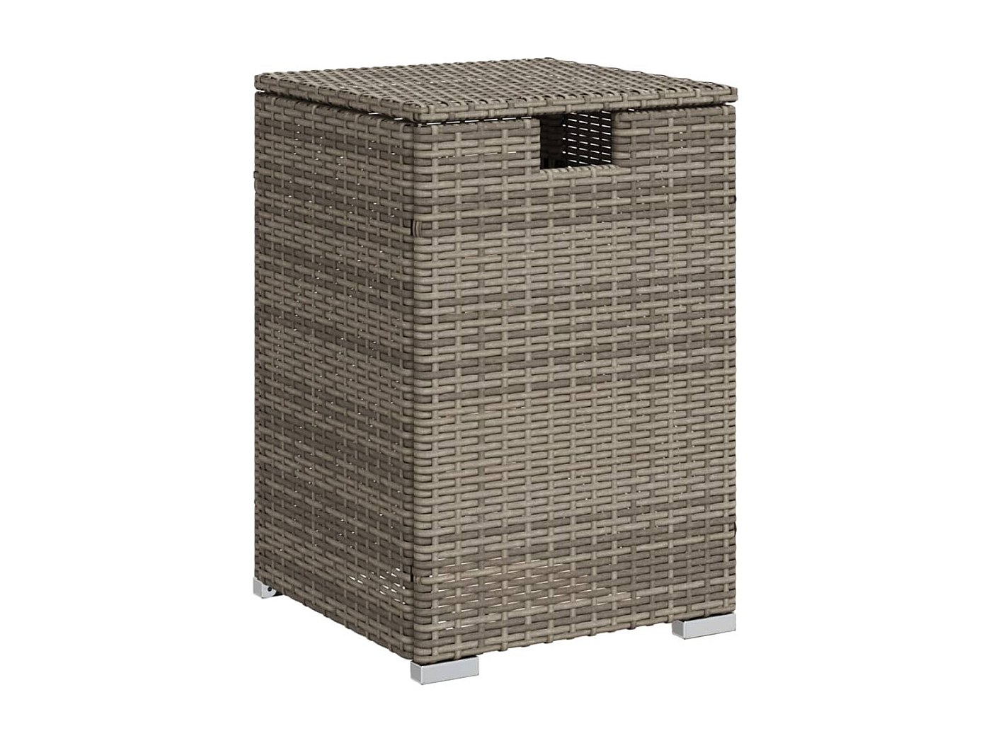 VidaXL Table Couverture Bouteille Propane - Table D'Appoint Résine Tressée Noire Avec Rangement