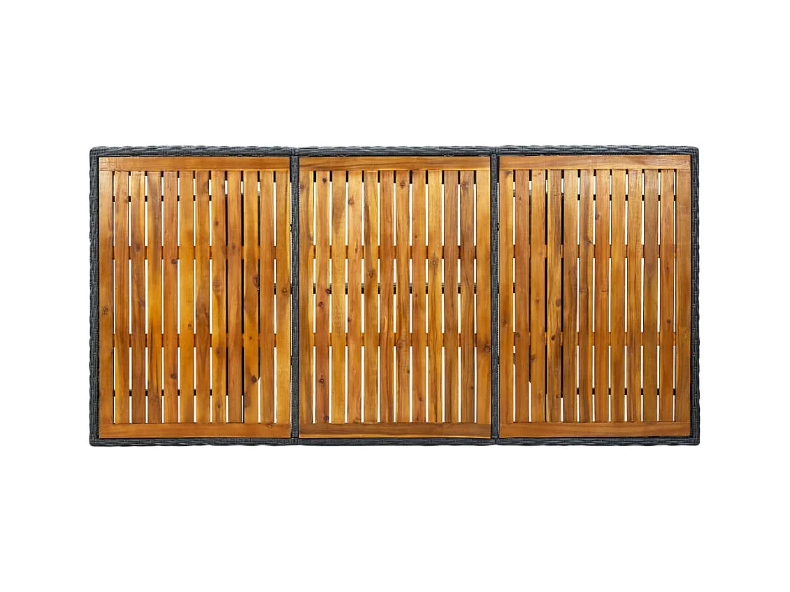 Table de jardin Gris foncé Résine tressée et bois d'acacia