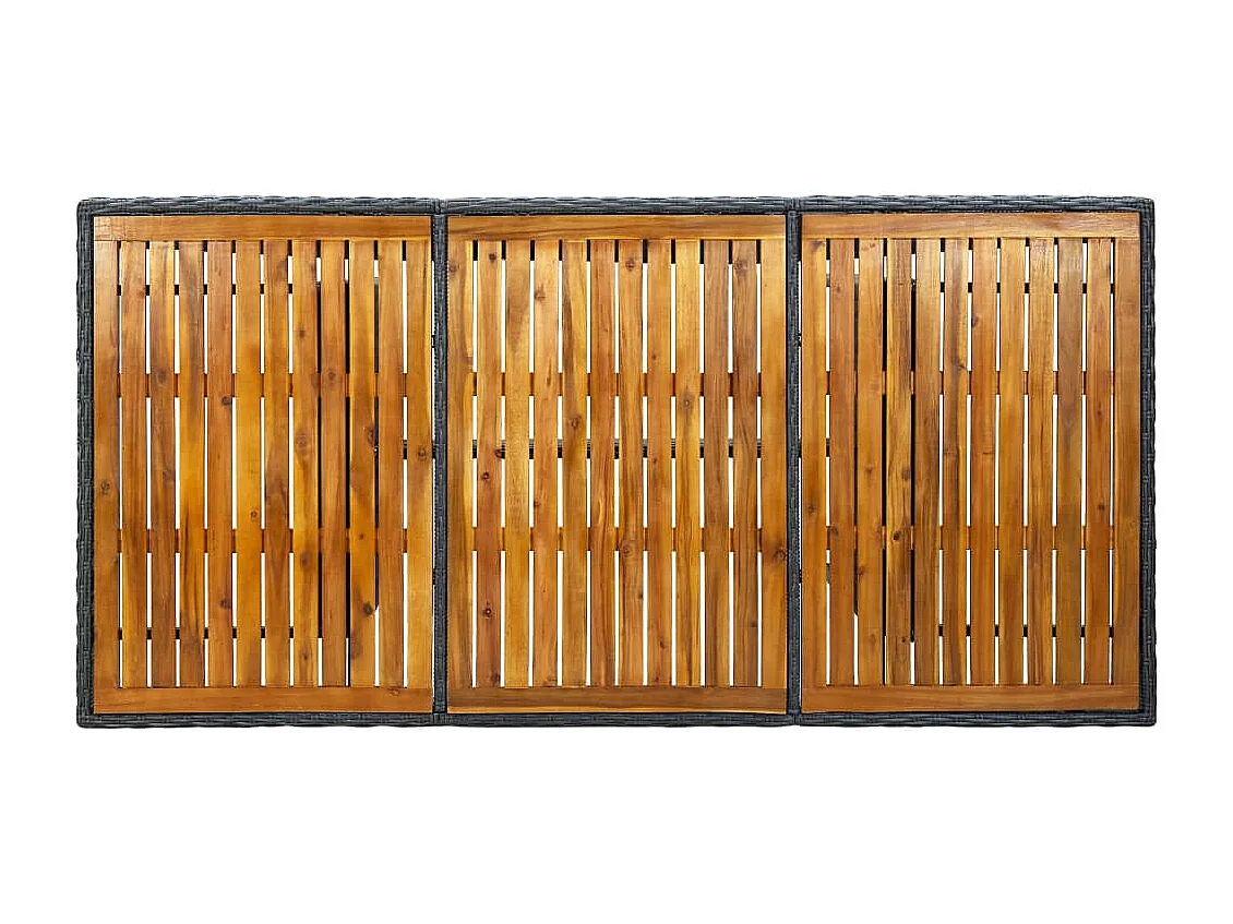 Table de jardin Gris foncé Résine tressée et bois d'acacia