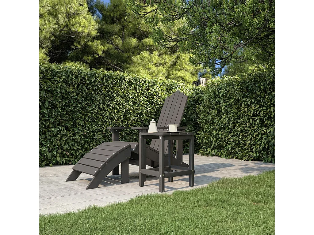 Table de jardin Adirondack Anthracite 38x38x46 PEHD